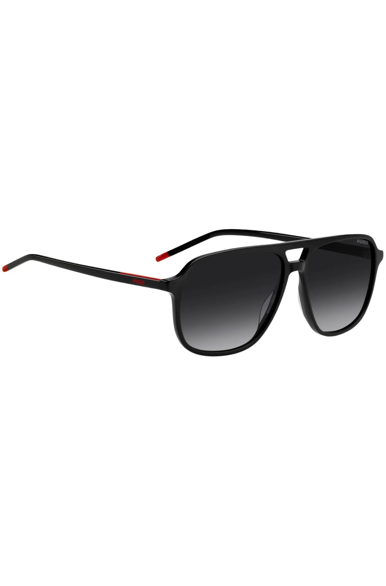 Black-acetate sunglasses with double bridge