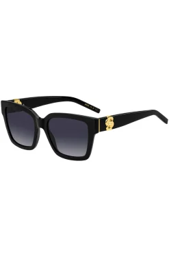 Black-acetate sunglasses with gold-tone Double B monograms