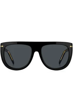 Black-acetate sunglasses with gold-tone hardware