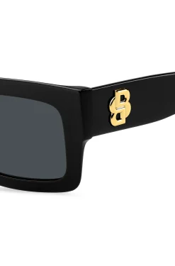 Black-acetate sunglasses with Double B monogram