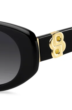 Black-acetate sunglasses with Double B monogram