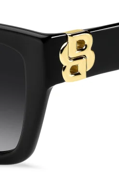 Black-acetate sunglasses with Double B monogram