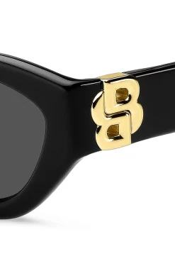 Black-acetate sunglasses with Double B monogram
