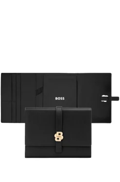 Black A5 conference folder with Double B monogram closure