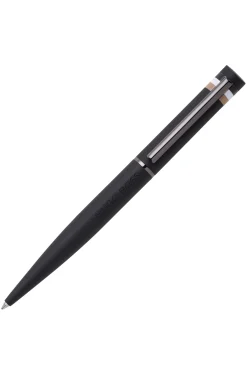 Black ballpoint pen with signature-stripe detail