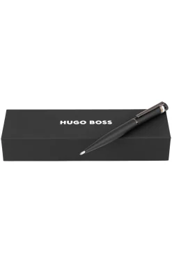 Black ballpoint pen with signature-stripe detail