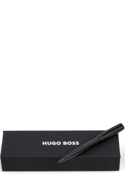 Black ballpoint pen with tonal logo