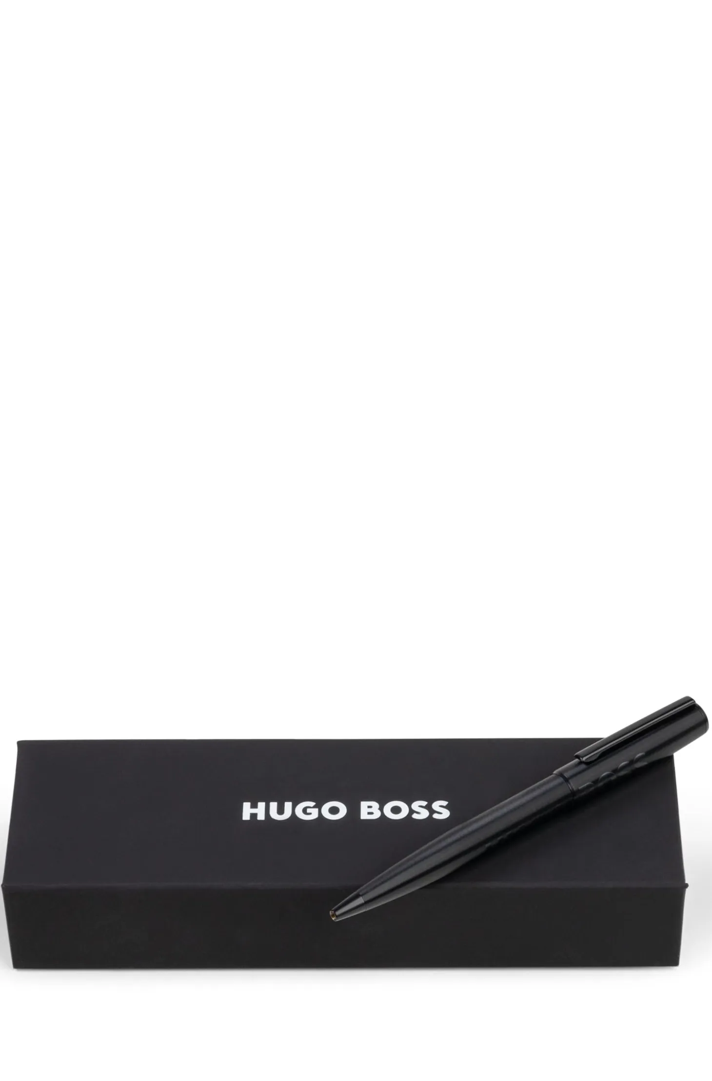 Black ballpoint pen with tonal logo