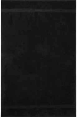 Black cotton bath sheet with tonal embroidered logo
