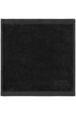 Black cotton face cloth with embroidered logo