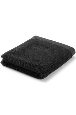 Black cotton face cloth with embroidered logo