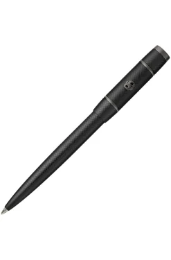 Black diamond-cut ballpoint pen with Double B trim