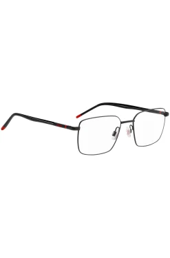 Black-metal optical frames with tubular temples