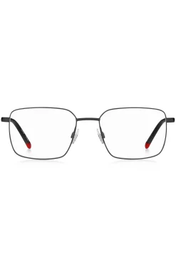 Black-metal optical frames with tubular temples