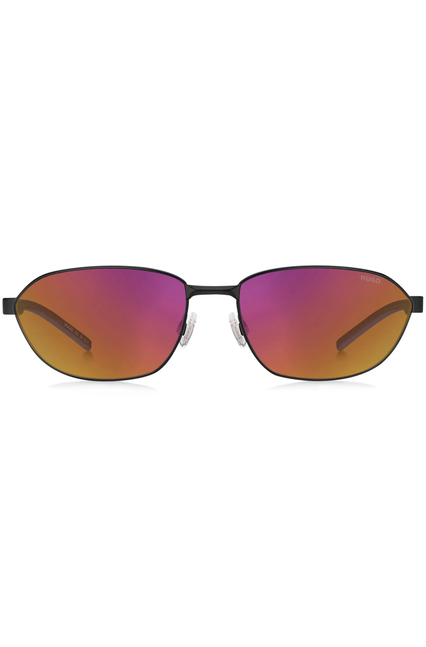 Black-metal sunglasses with cut-out logo