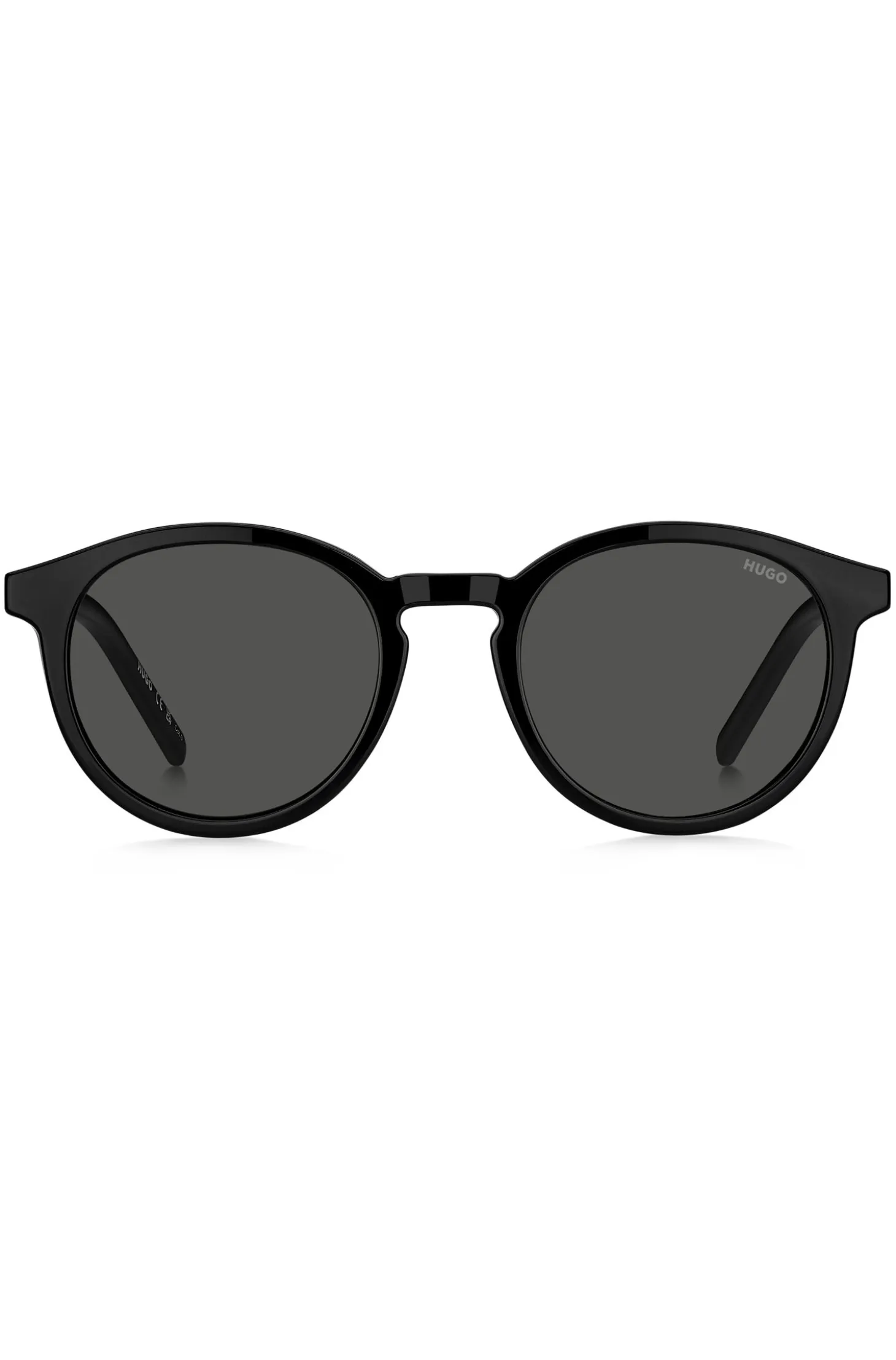 Black optical frames with clip-on shaded lenses