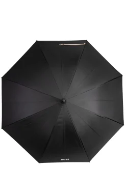 Black pocket umbrella with camel interior