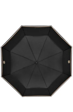 Black pocket umbrella with Double B and signature stripes
