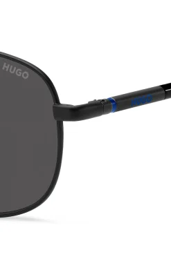 Black sunglasses with blue details