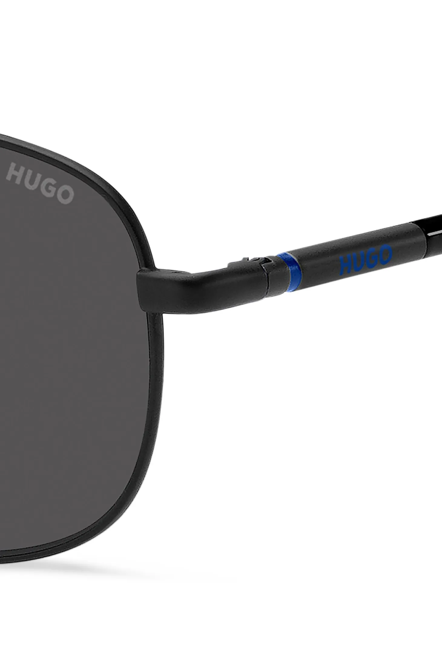 Black sunglasses with blue details