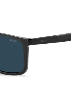 Black sunglasses with blue shaded lenses