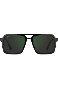 Black sunglasses with logo trim