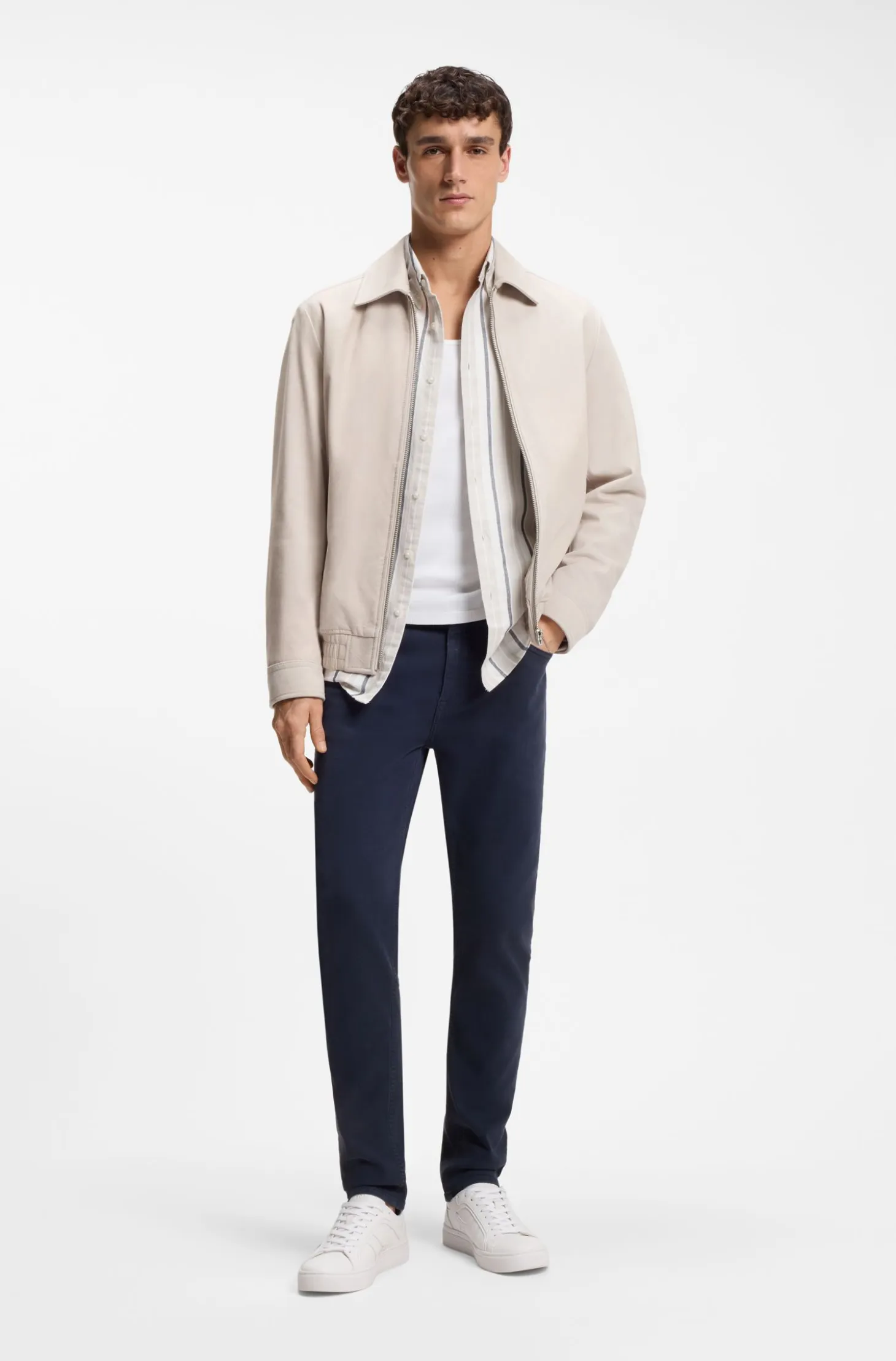 Blouson jacket in soft suede