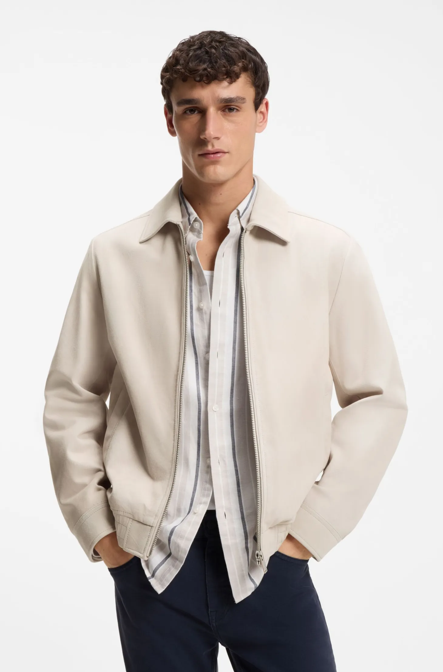 Blouson jacket in soft suede