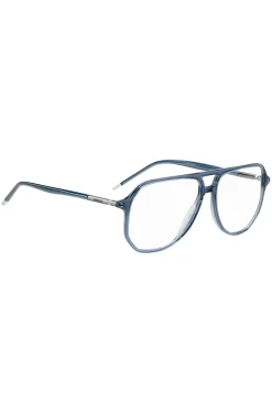 Blue-acetate optical frames with tubular temples
