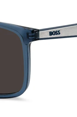 Blue-acetate sunglasses with rubber temples