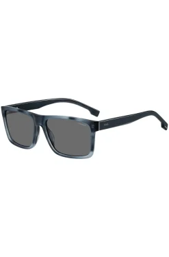 Blue-acetate sunglasses with patterned frames