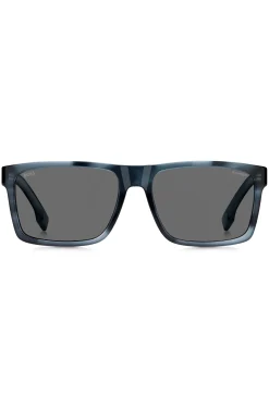 Blue-acetate sunglasses with patterned frames