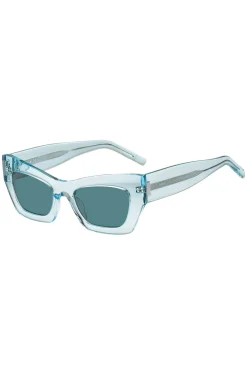 Blue-acetate sunglasses with signature hardware