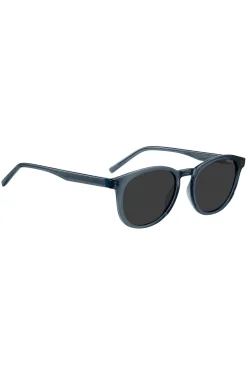 Blue-acetate sunglasses with rubber trim