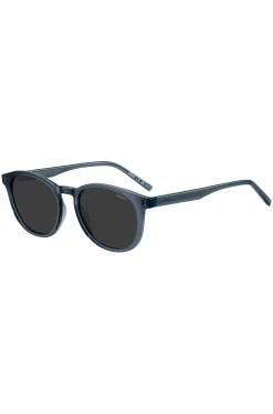 Blue-acetate sunglasses with rubber trim