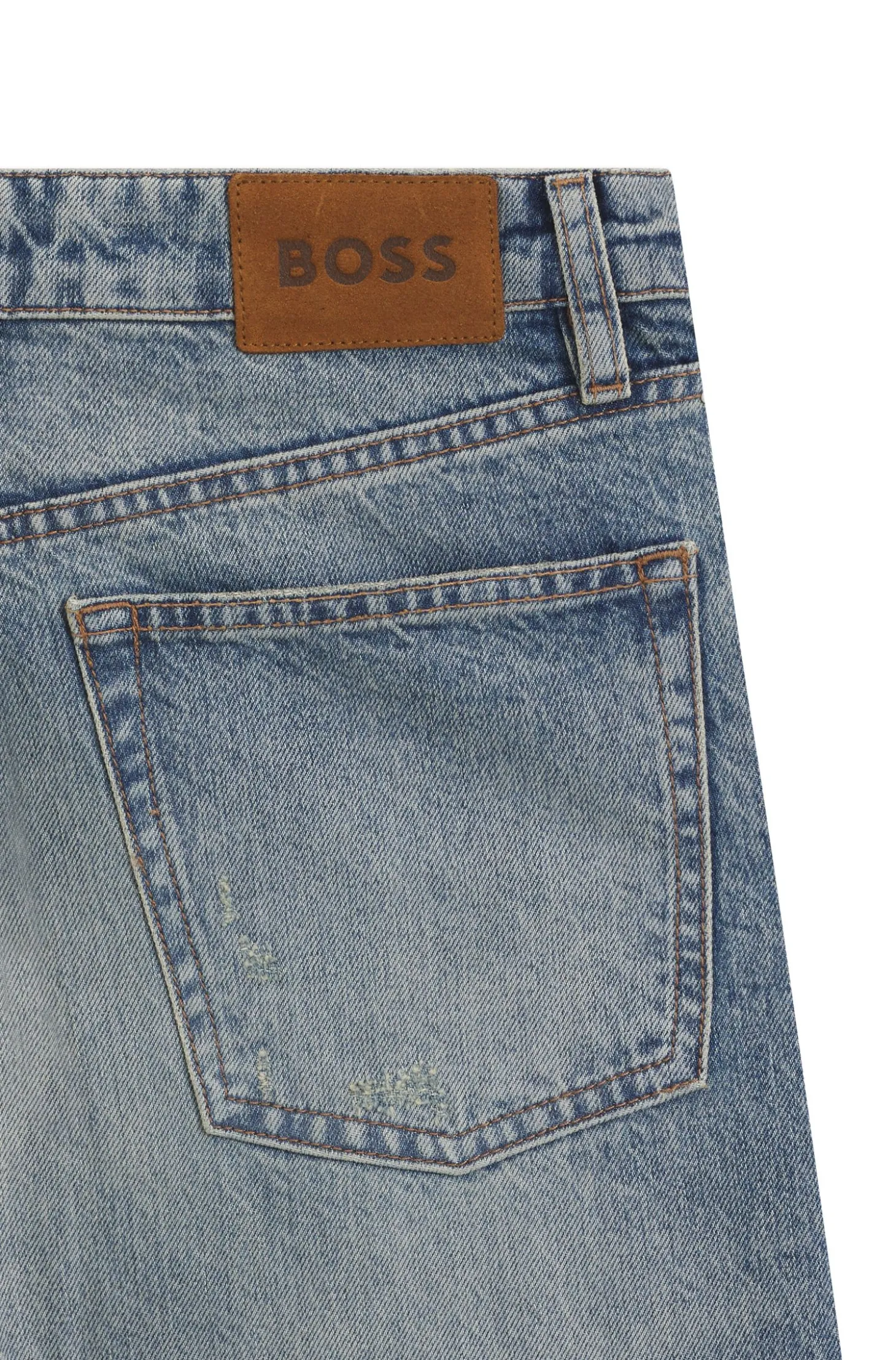 Blue jeans in stonewashed Japanese denim