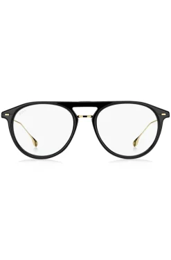 Blue-light-blocking optical frames in black acetate