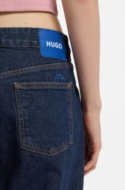 Blue salt-and-pepper jeans in comfort-stretch denim