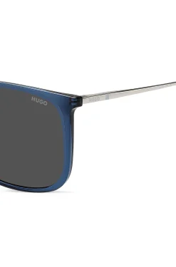 Blue sunglasses with logo details