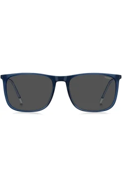 Blue sunglasses with logo details