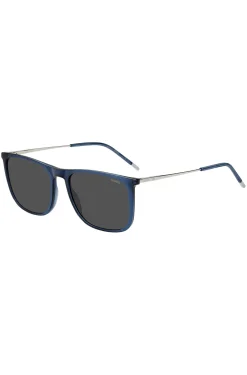 Blue sunglasses with logo details