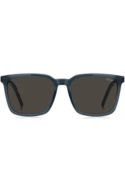 Blue sunglasses with textured temples