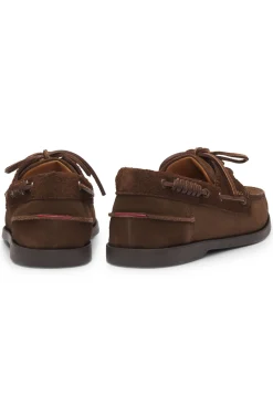 Boat shoes in mixed suedes