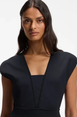 Bodycon dress with grosgrain trims
