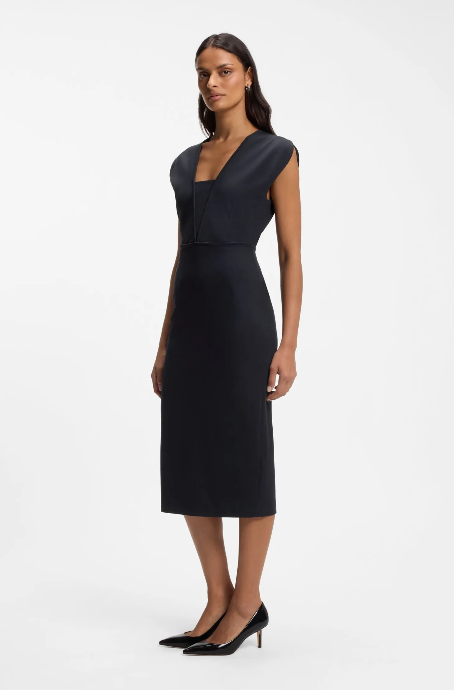 Bodycon dress with grosgrain trims