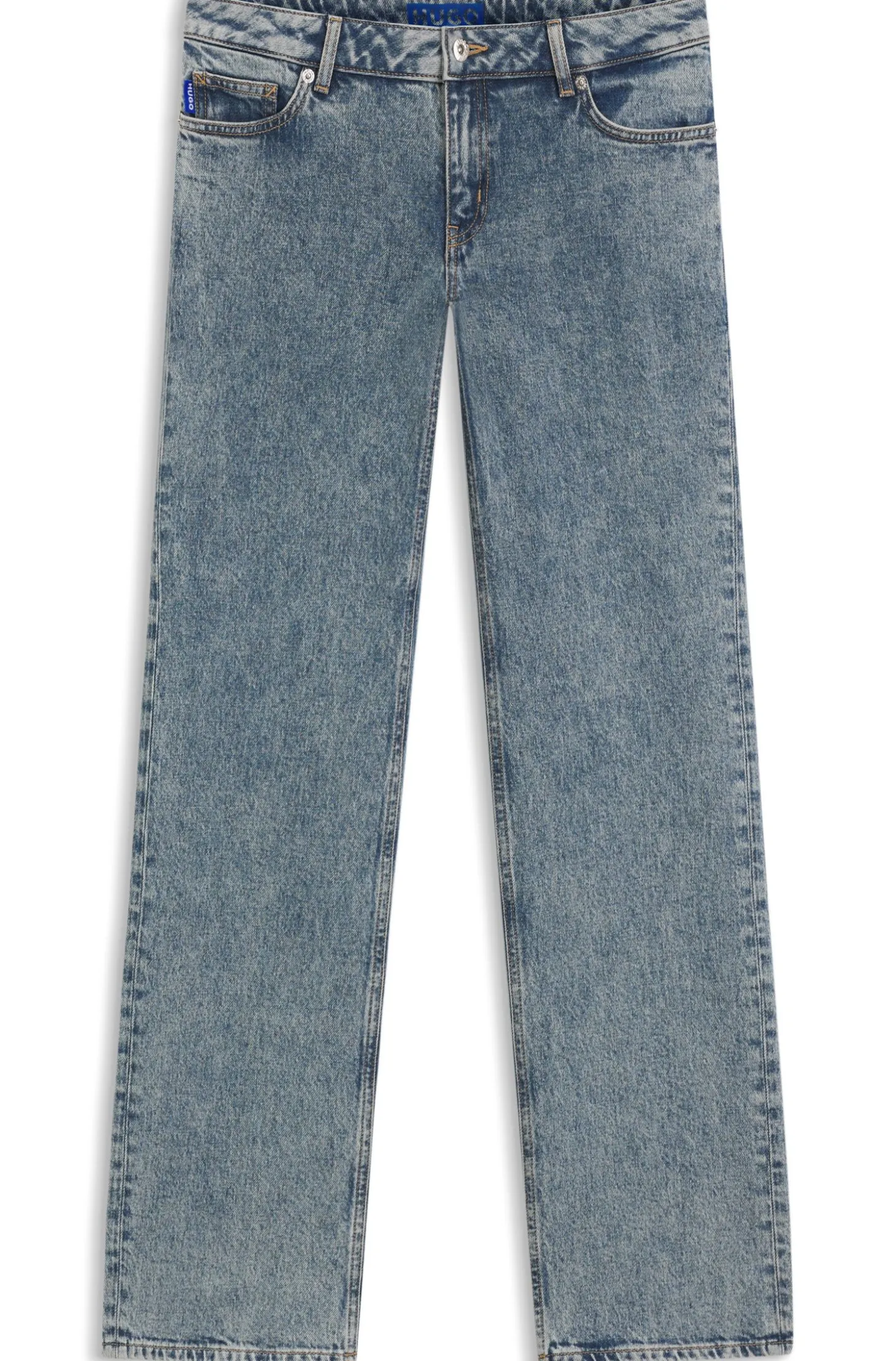 Boot-cut jeans in blue stretch denim