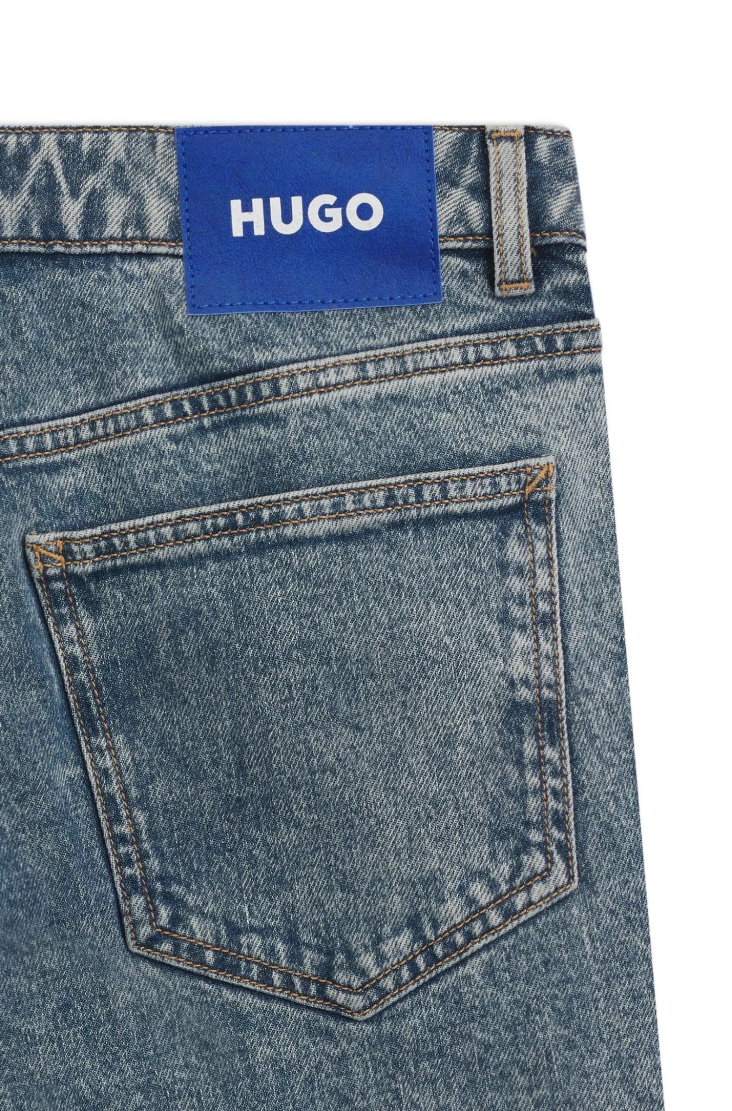 Boot-cut jeans in blue stretch denim