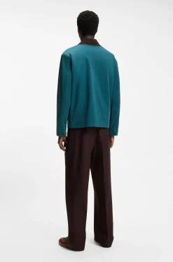 BOSS BY BECKHAM cotton jacket with contrast collar