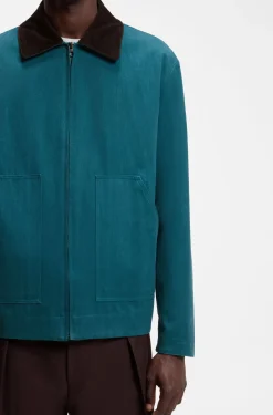 BOSS BY BECKHAM cotton jacket with contrast collar