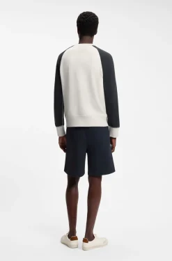 BOSS BY BECKHAM cotton sweater with colour-blocking
